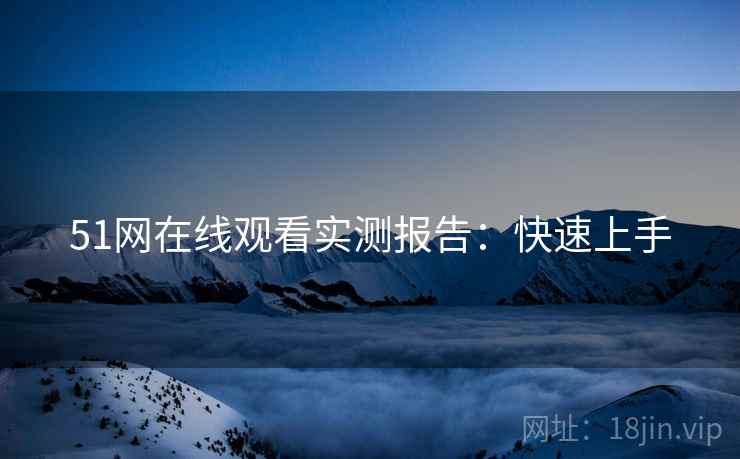 51网在线观看实测报告：快速上手